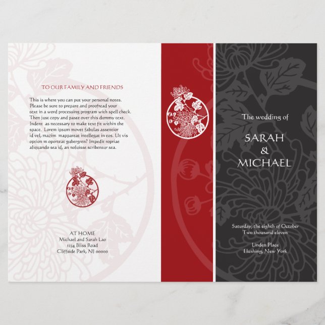 Chrysanthemum Wedding Program Flyer (Front)