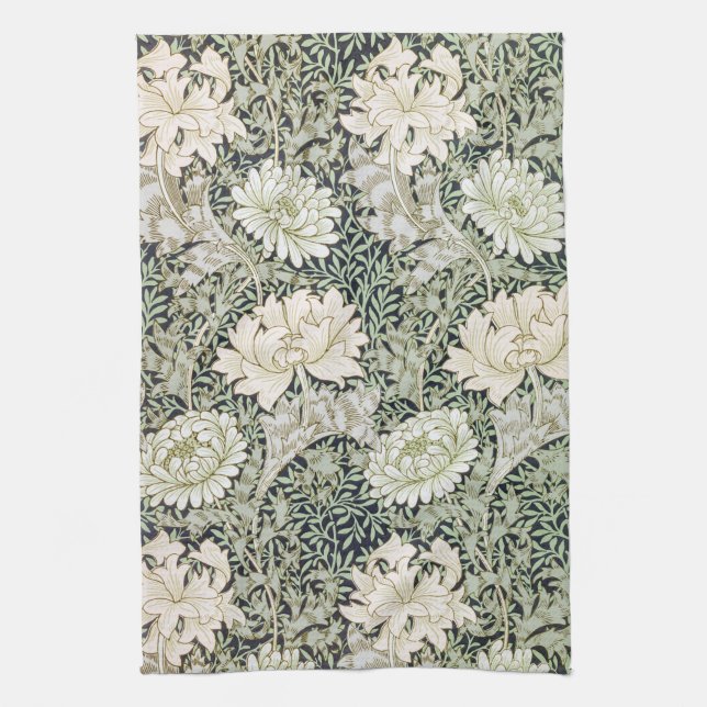Chrysanthemum, William Morris Kitchen Towel (Vertical)