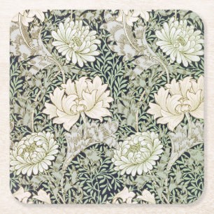 Chrysanthemum, William Morris Square Paper Coaster