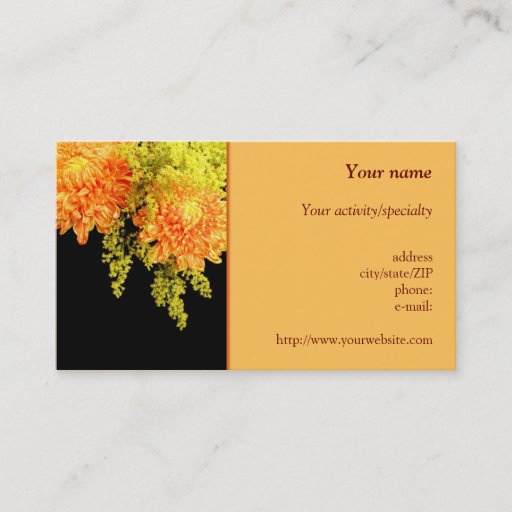 Customizable "Chrysanthemums and Goldenrods" business card