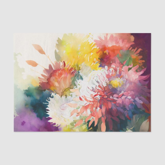 CHRYSANTHEMUMS beautiful floral decoupage paper (Front)
