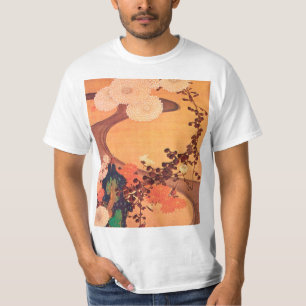 Chrysanthemums by a stream with rocks (1760) T-Shirt