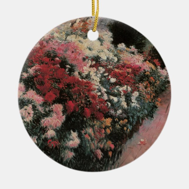 Chrysanthemums by Dennis Bunker Miller, Fine Art Ceramic Ornament (Front)