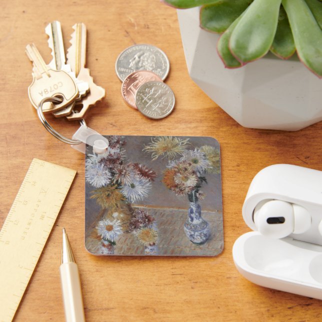 Chrysanthemums by Gustave Caillebotte Keychain (Desk)