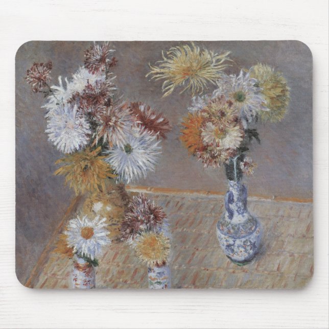 Chrysanthemums by Gustave Caillebotte Mouse Pad (Front)