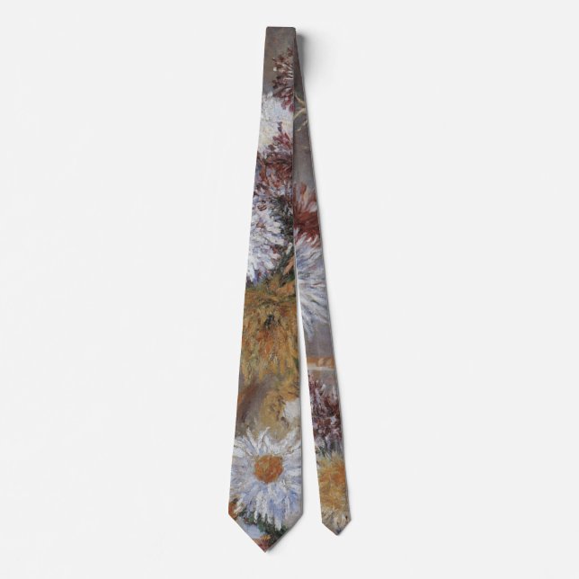 Chrysanthemums by Gustave Caillebotte Neck Tie (Front)