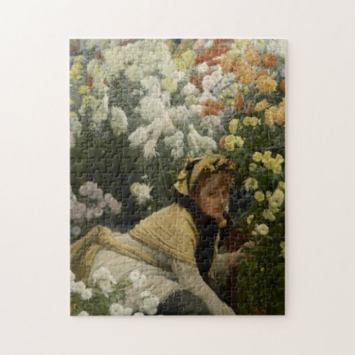 Chrysanthemums by James Tissot Fine Art Jigsaw Puzzle