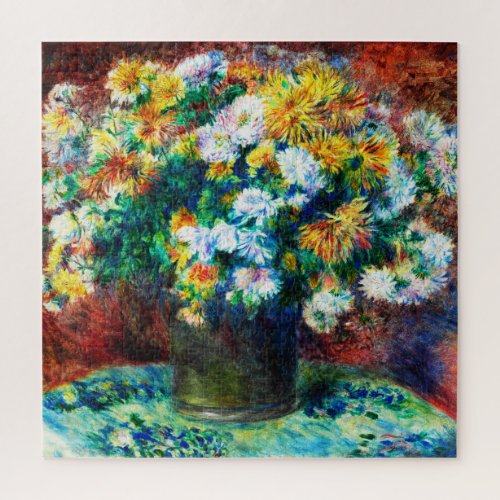 Chrysanthemums by Pierre_Auguste Renoir Jigsaw Puzzle