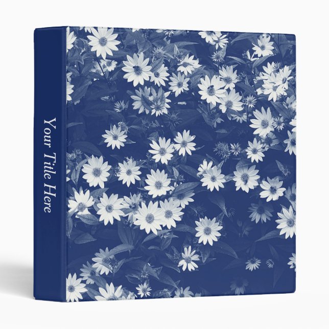 Chrysanthemums - Cyanotype Effect Binder (Front/Spine)