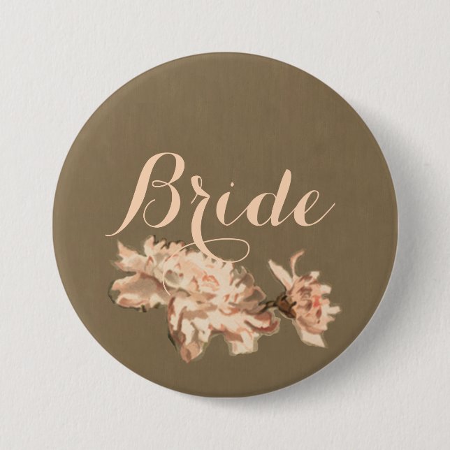 Chrysanthemums in a Bottle Bride Button (Front)