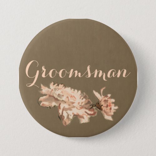 Chrysanthemums in a Bottle Groomsman Button