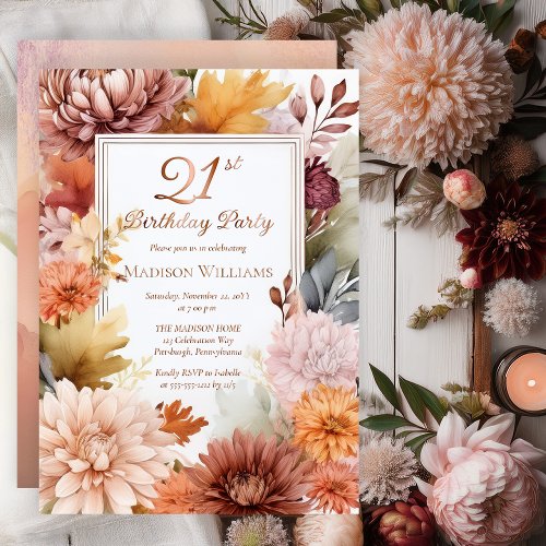 Chrysanthemums Peonies Floral 21st Birthday Party