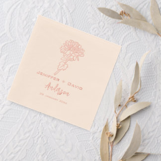 Chrysanthemums Personalized wedding,bridal shower Foil Napkins