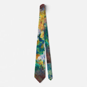 Chrysanthemums - Pierre-Auguste Renoir Neck Tie