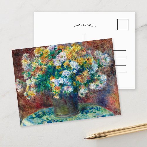 Chrysanthemums  Renoir Postcard