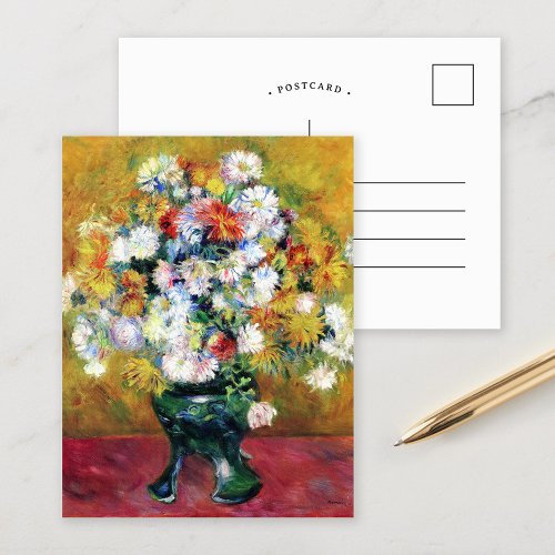 Chrysanthemums  Renoir Postcard