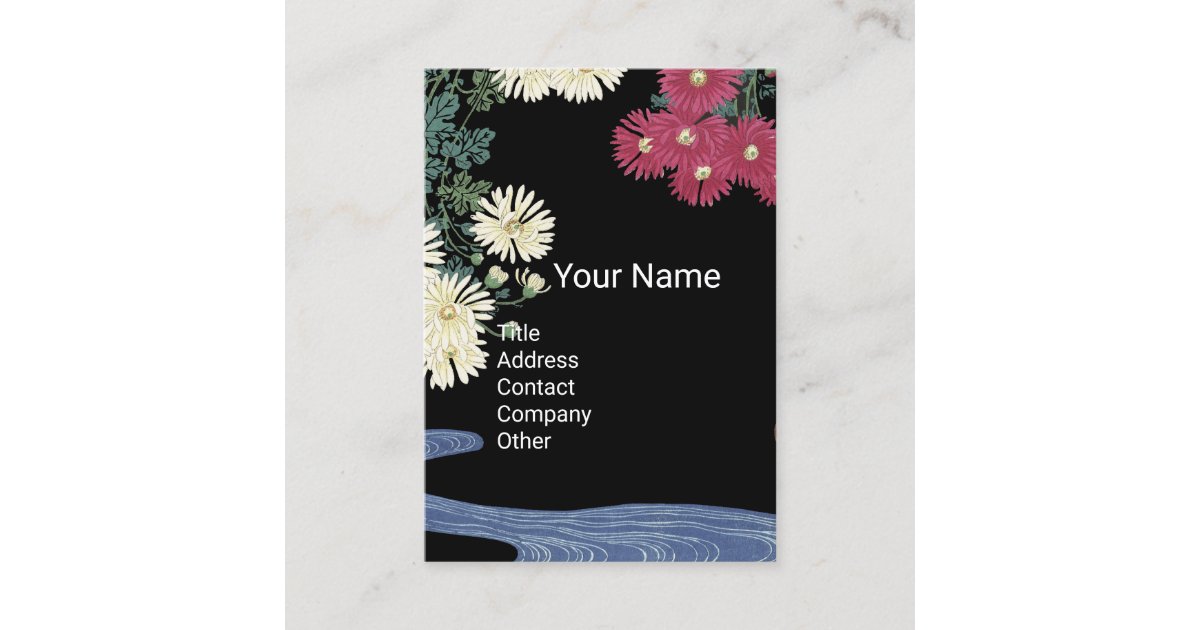 Chrysanthemums,Running Water, Beauty Salon Spa Business Card Zazzle