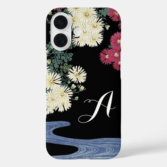 Chrysanthemums,Running Water, Japanese Floral Case-Mate iPhone Case (Back)