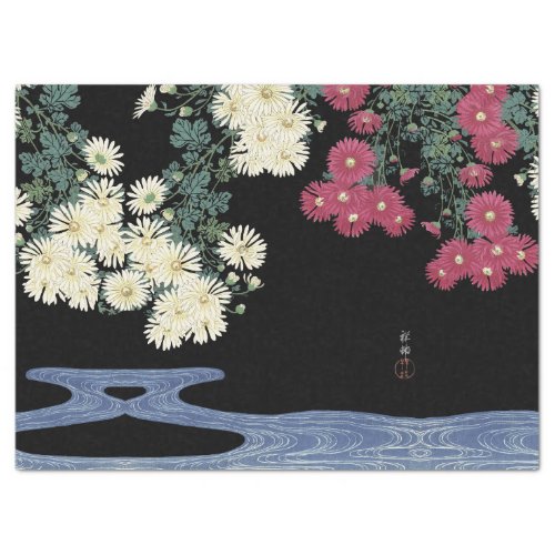 ChrysanthemumsRunning Water Japanese Floral Tissue Paper