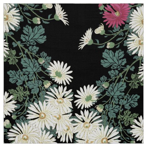 ChrysanthemumsRunning WaterZen Japanese Floral Fabric