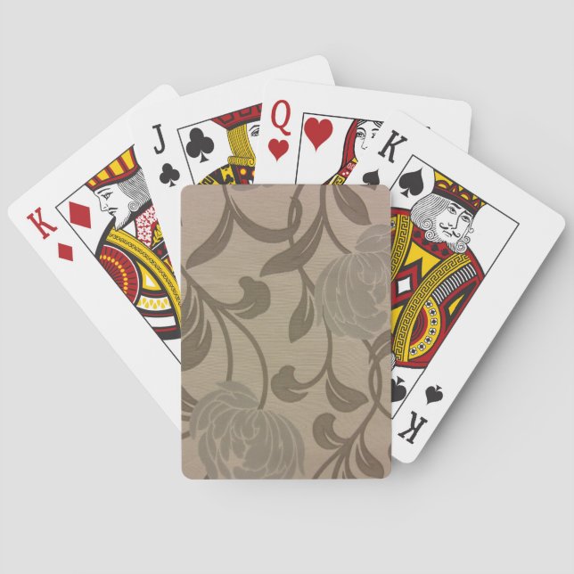 Chrysanthemums -- Silver & Grey Poker Cards (Back)