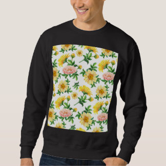 Chrysanthemums Watercolor: Seamless Floral Design Sweatshirt