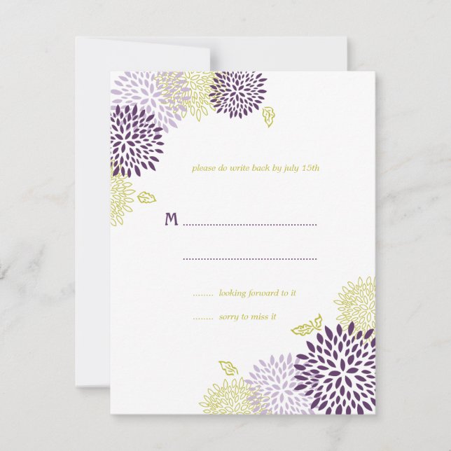 Chrysanthemums Wedding RSVP (Front)