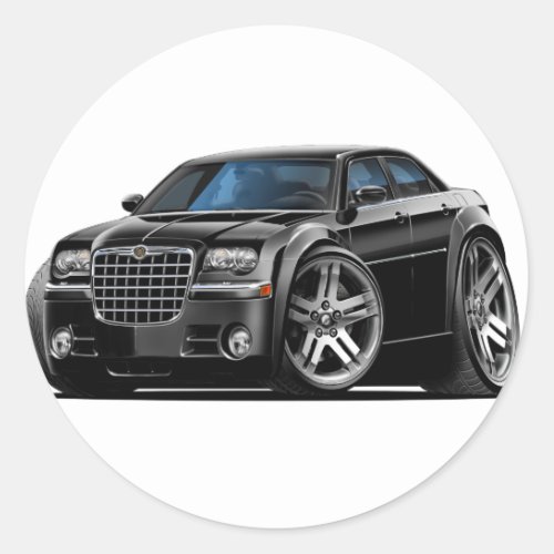 Chrysler 300 Black Car Classic Round Sticker