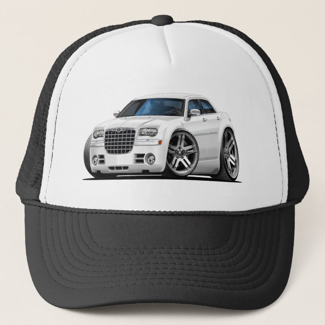 Chrysler 300 White Car Trucker Hat (Front)