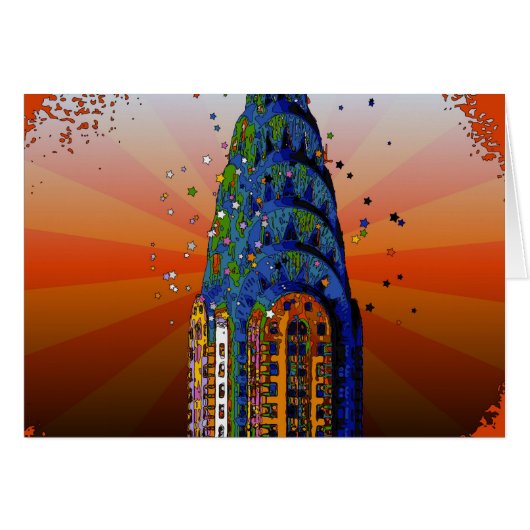 Chrysler Building #5 - Psychedelic Style Cards (Front Horizontal)