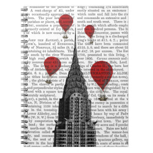 Chrysler Building and Red Hot Air Balloons Notebook