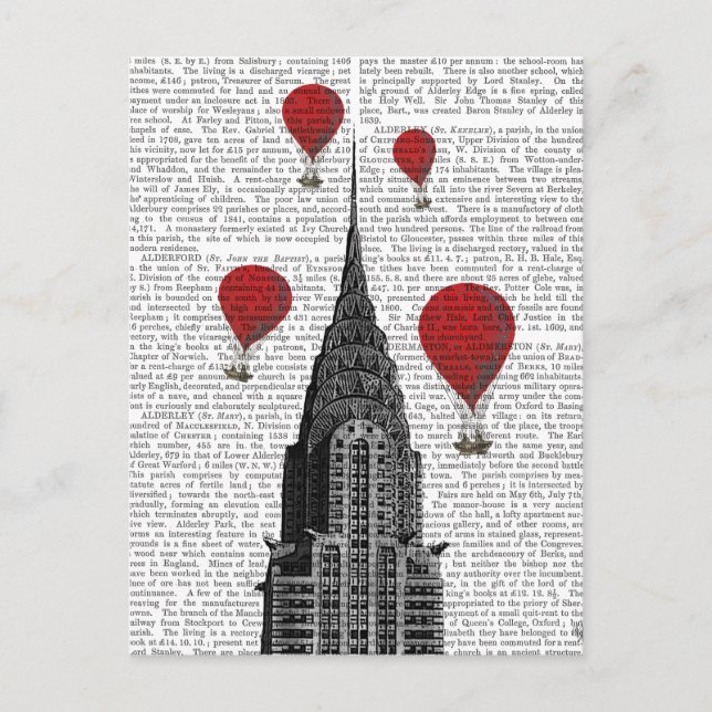 Chrysler Building and Red Hot Air Balloons Postcard (Front)