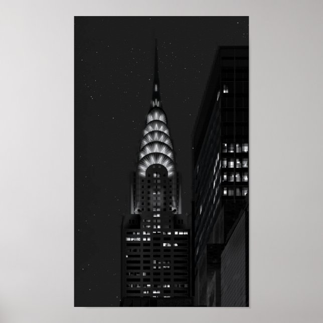 Chrysler building at night poster (Front)