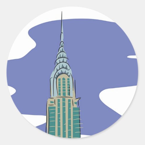 Chrysler Building Classic Round Sticker