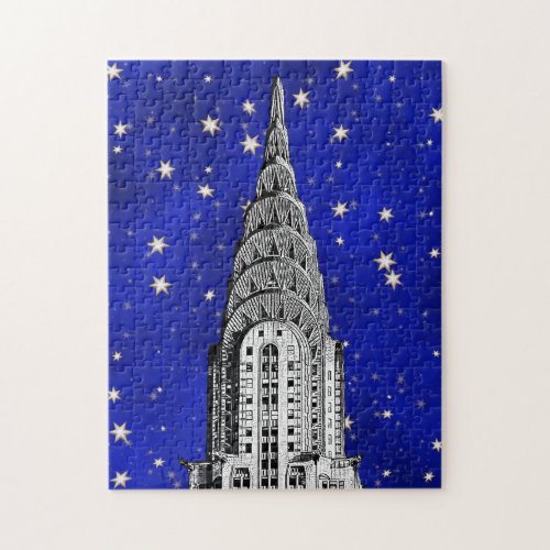 Chrysler Building Dome and a Starry Blue Sky Jigsaw Puzzle