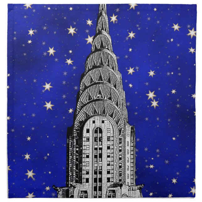 Chrysler Building Dome and a Starry Blue Sky Napkin (Front)