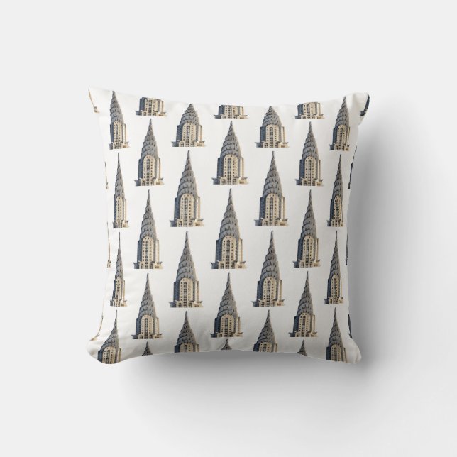Chrysler Building Dome Pattern Black on White Throw Pillow (Front)