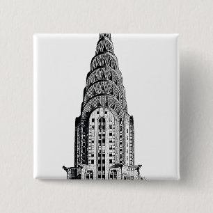 Chrysler Building Dome Pinback Button