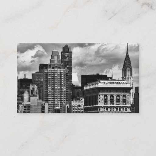 Customizable Chrysler Building, Flatiron Building, Sky House BW Business Card Templates