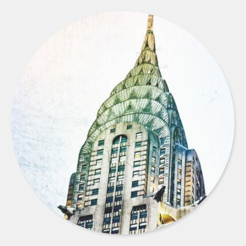 Chrysler Building _ Frozen _ New York City Classic Round Sticker