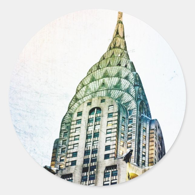 Chrysler Building - Frozen - New York City Classic Round Sticker (Front)