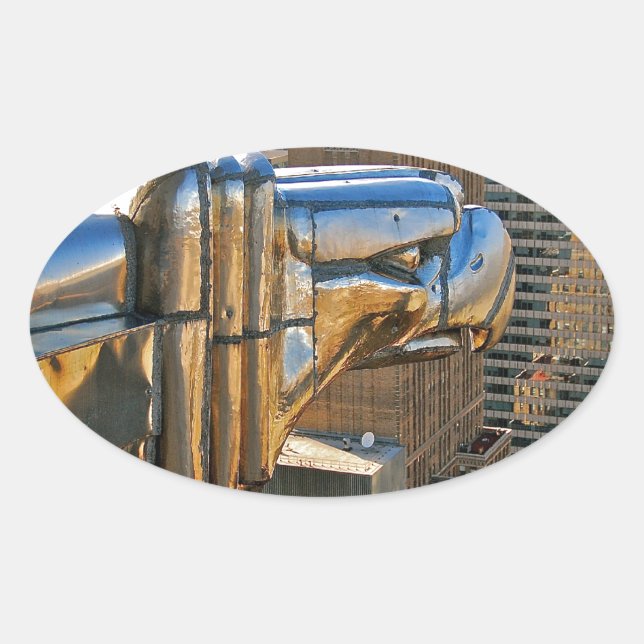 Chrysler Building: Gargoyle Oval Sticker (Front)