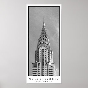 NYC Chrysler Building 58mm diam Large Button Badge 