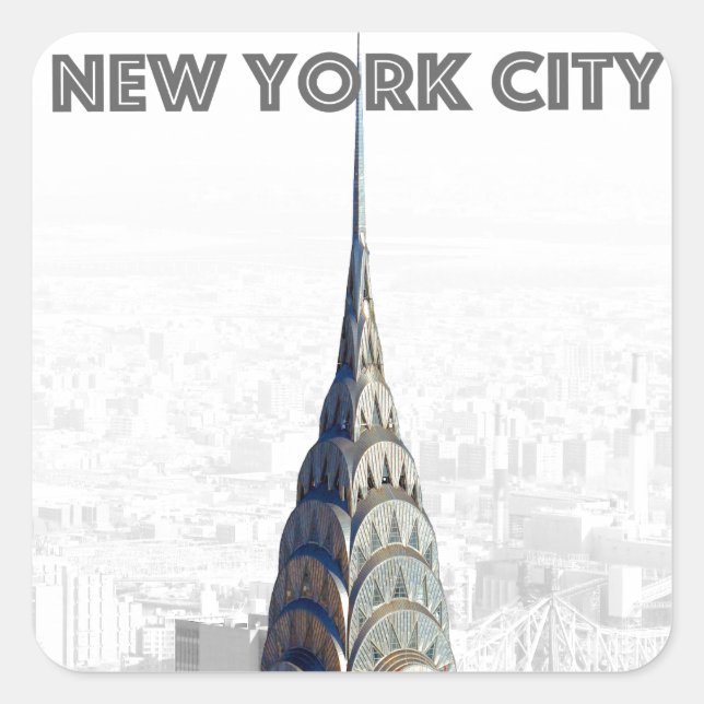 Chrysler Building New York City Square Sticker (Front)