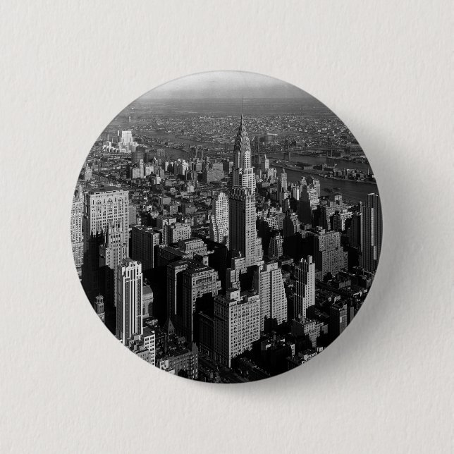 Chrysler Building New York Manhattan Button (Front)