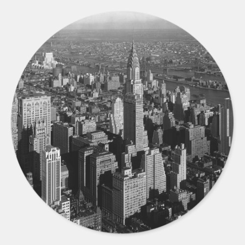 Chrysler Building New York Manhattan Classic Round Sticker