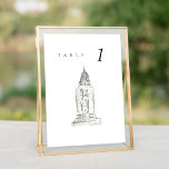 Chrysler Building New York Wedding Table Number<br><div class="desc">Chic wedding table number seating cards featuring a watercolor painting of New York City's Chrysler Building. The pairing of the painterly watercolor and the chic typography makes for a beautifully fun combo.</div>