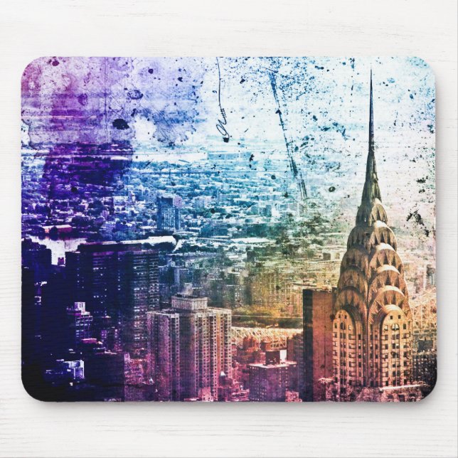 Chrysler Building - Paint Splattered - New York Mouse Pad (Front)