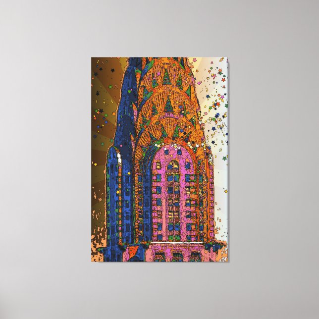 Chrysler Building Top Closeup #1 Canvas Print (Front)