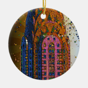 Chrysler Building Top Closeup #1 Ceramic Ornament